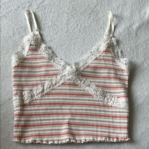 Forever 21 Red and White Lace Cami